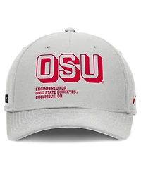 Nike Men's Gray Ohio State Buckeyes 2025 Sideline Dust Pinched Rise Adjustable Hat