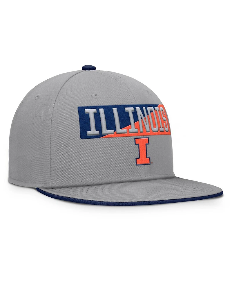 Fanatics Men's Gray Illinois Fighting Illini Duo Snapback Hat