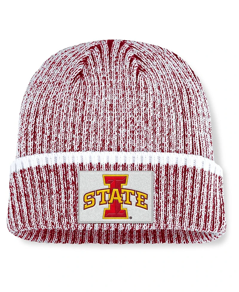 Fanatics Men's Cardinal/White Iowa State Cyclones Haze Cuffed Knit Hat