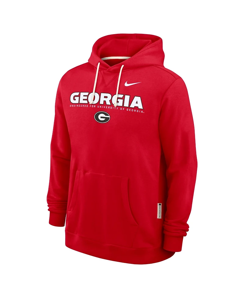 Nike Men's Red Georgia Bulldogs 2025 Sideline Standard Issue Dri-fit Hoodie