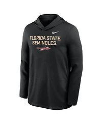 Nike Men's Black Florida State Seminoles 2025 Sideline Performance Long Sleeve Hoodie T-Shirt