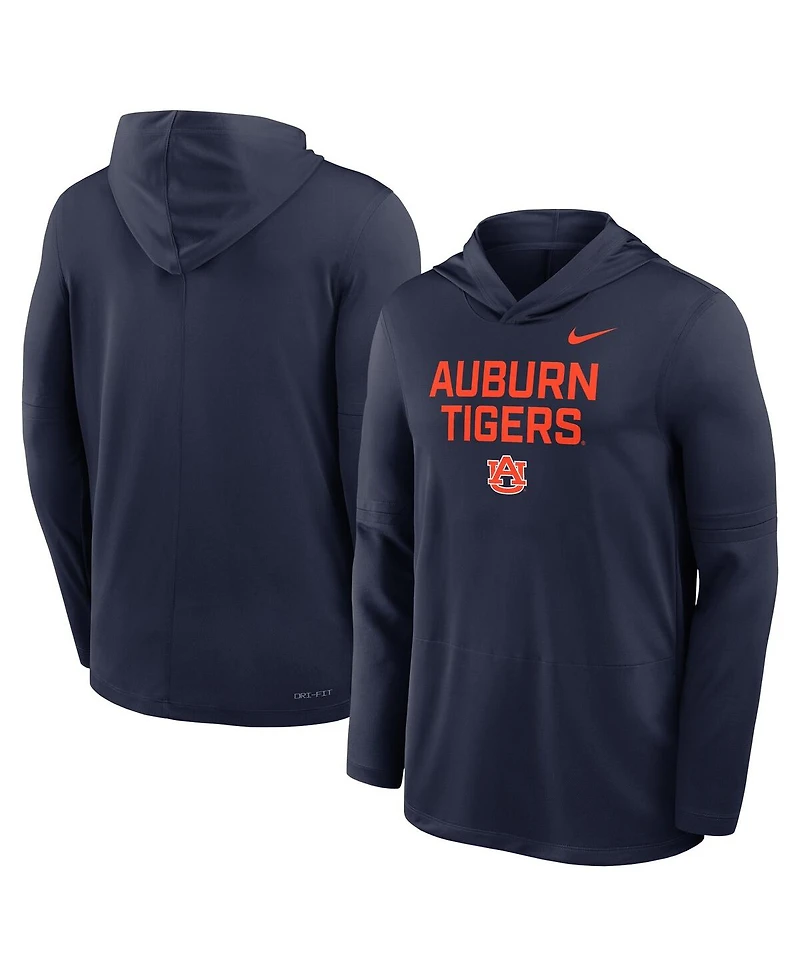 Nike Men's Navy Auburn Tigers 2025 Sideline Dri-fit Long Sleeve Hoodie T-Shirt
