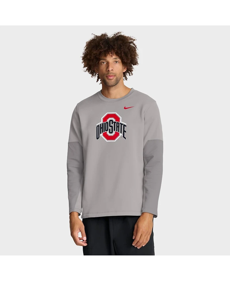 Nike Men's Gray Ohio State Buckeyes 2025 Sideline Coach Performance Long Sleeve T-Shirt
