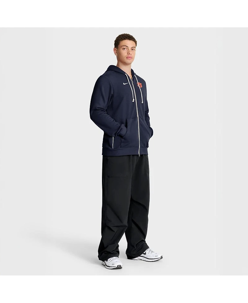 Nike Men's Navy Auburn Tigers 2025 Sideline Standard Issue Dri-fit Full-Zip Hoodie
