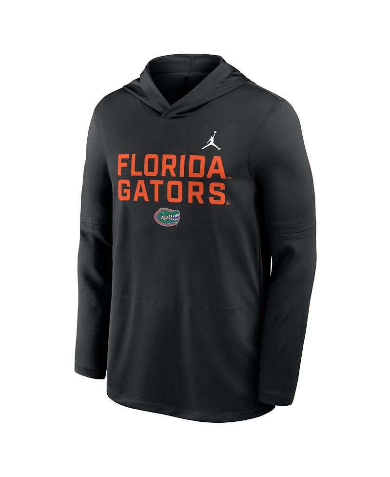 Jordan Men's Black Florida Gators 2025 Sideline Performance Long Sleeve Hoodie T-Shirt