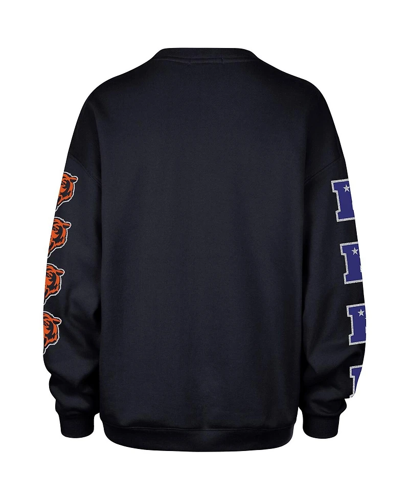 '47 Brand Women's Navy Chicago Bears Go Big Oversized Pullover Sweatshirt