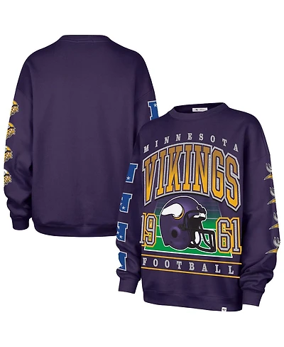 '47 Brand Women's Purple Minnesota Vikings Go Big Oversized Pullover Sweatshirt