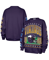 '47 Brand Women's Purple Minnesota Vikings Go Big Oversized Pullover Sweatshirt