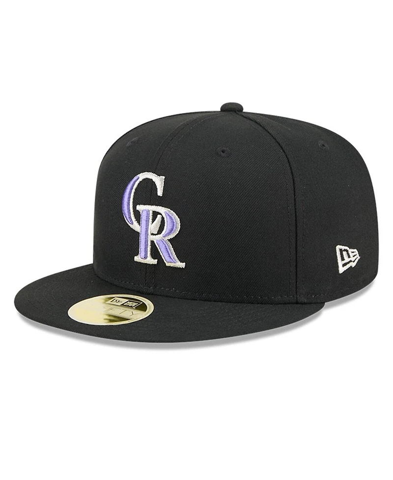 New Era Men's Black Colorado Rockies Baseball Hall of Fame 59FIFTY Fitted Hat