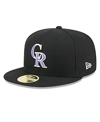 New Era Men's Black Colorado Rockies Baseball Hall of Fame 59FIFTY Fitted Hat