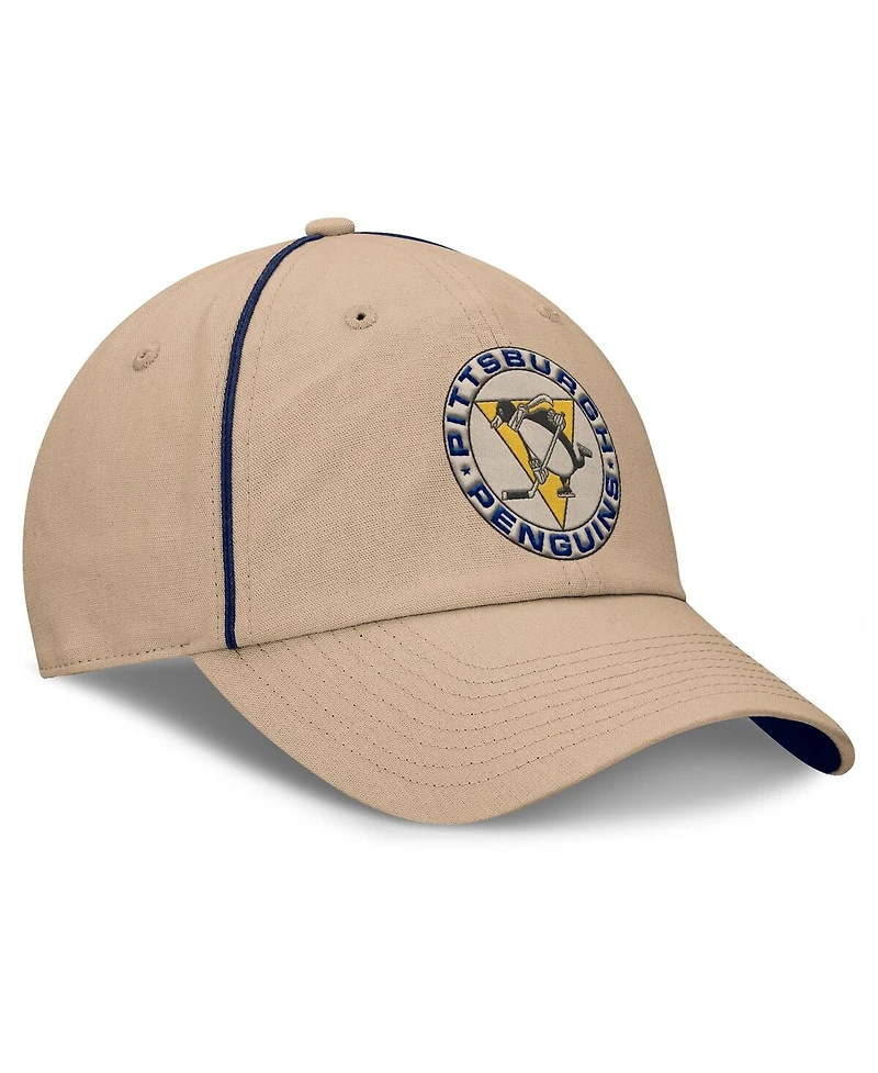 Fanatics Men's Cream Pittsburgh Penguins Heritage Setoff Adjustable Hat