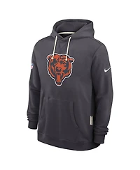 Nike Men's Anthracite Chicago Bears Sideline Standard Issue Initial Home Dri-fit Hoodie
