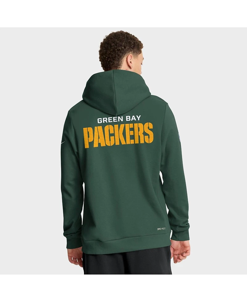 Nike Men's Green Bay Packers Sideline Standard Issue Initial Home Dri-fit Hoodie