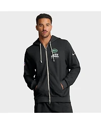 Nike Men's Black New York Jets Sideline Standard Issue Utility Player Dri-fit Full-Zip Hoodie