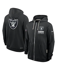 Nike Men's Black Las Vegas Raiders Sideline Standard Issue Utility Player Dri-fit Full-Zip Hoodie