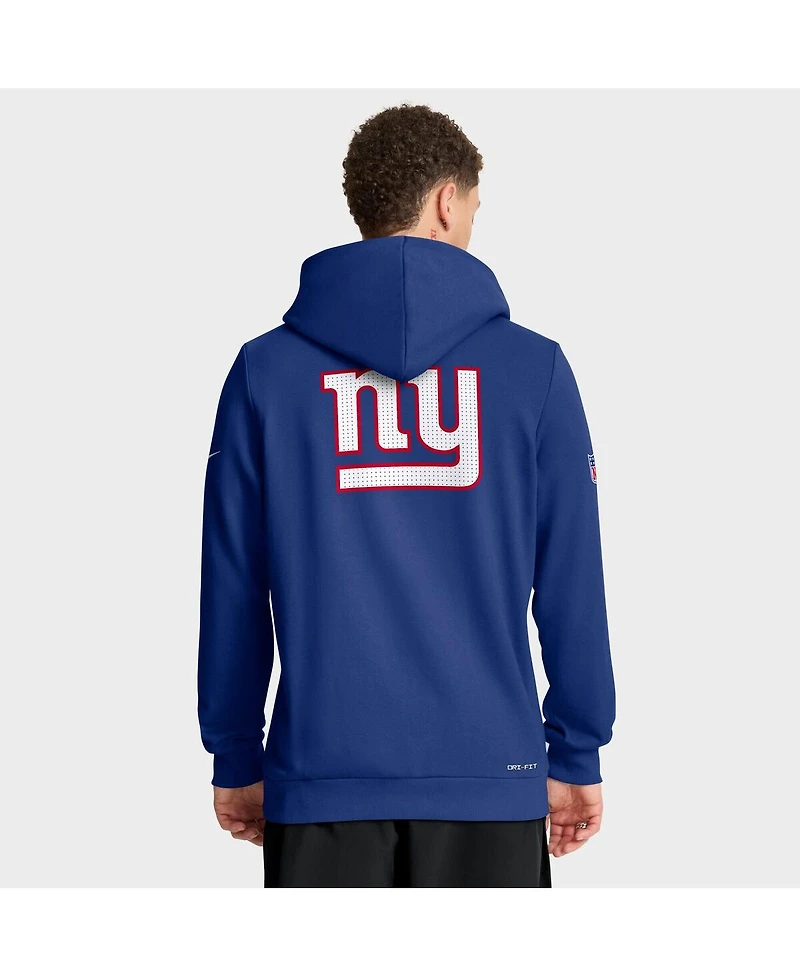 Nike Men's Royal New York Giants Sideline Standard Issue Utility Player Dri-fit Full-Zip Hoodie