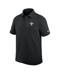 Nike Men's Black New Orleans Saints Sideline City Pride Woven Performance Polo Shirt