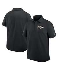 Nike Men's Black Baltimore Ravens Sideline City Pride Woven Performance Polo Shirt