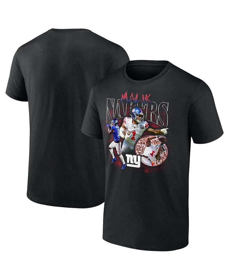 Fanatics Men's Malik Nabers Black New York Giants Notorious Player Graphic T-Shirt