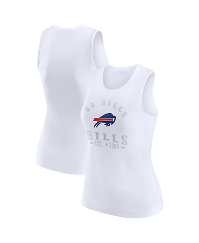 Wear by Erin Andrews Women's White Buffalo Bills Ribbed Graphic Tank Top