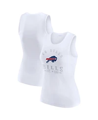 Wear by Erin Andrews Women's White Buffalo Bills Ribbed Graphic Tank Top