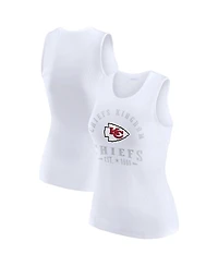 Wear by Erin Andrews Women's White Kansas City Chiefs Ribbed Graphic Tank Top