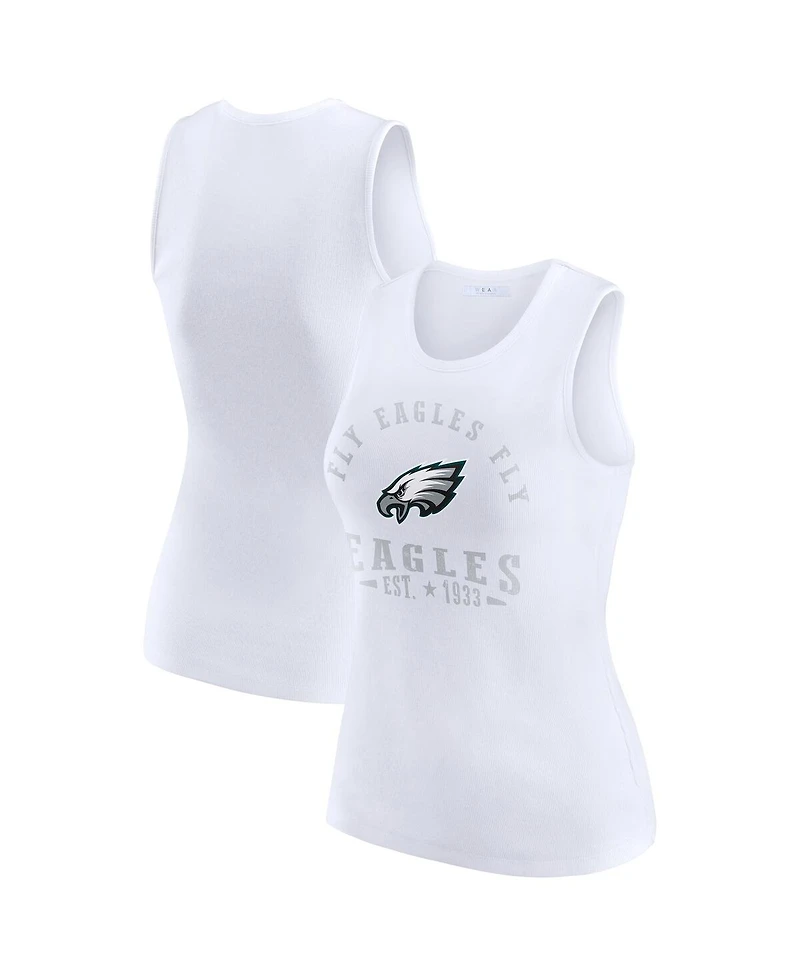 Wear by Erin Andrews Women's White San Francisco 49ers Ribbed Graphic Tank Top