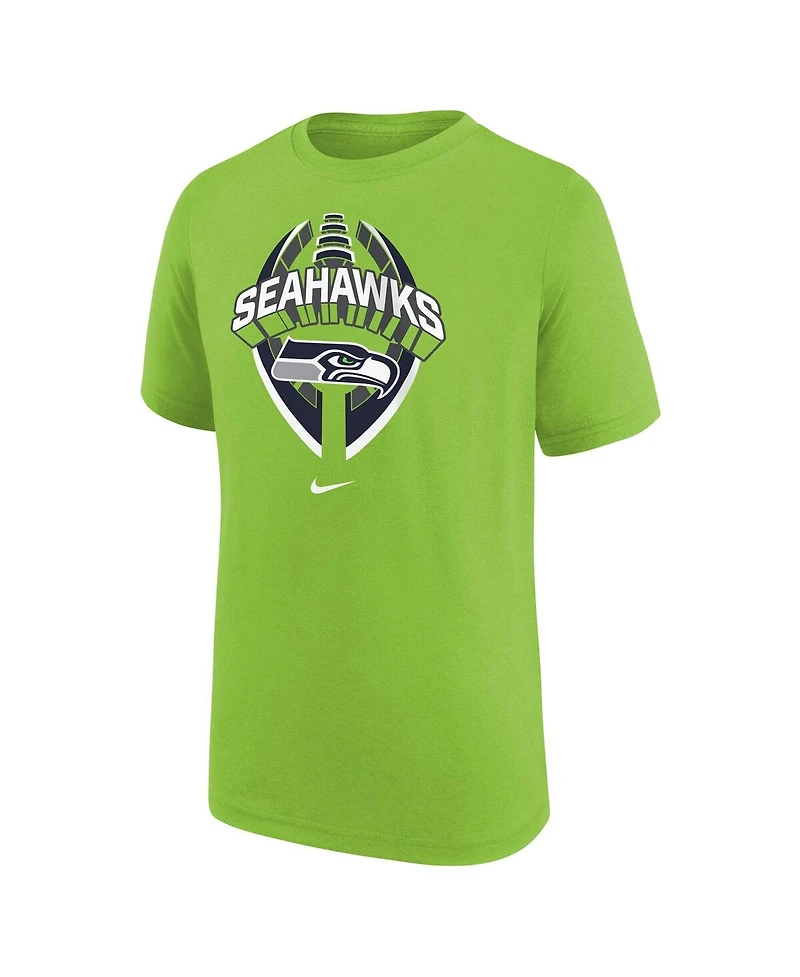 Nike Big Boys and Girls Neon Green Seattle Seahawks Icon Legend T-Shirt