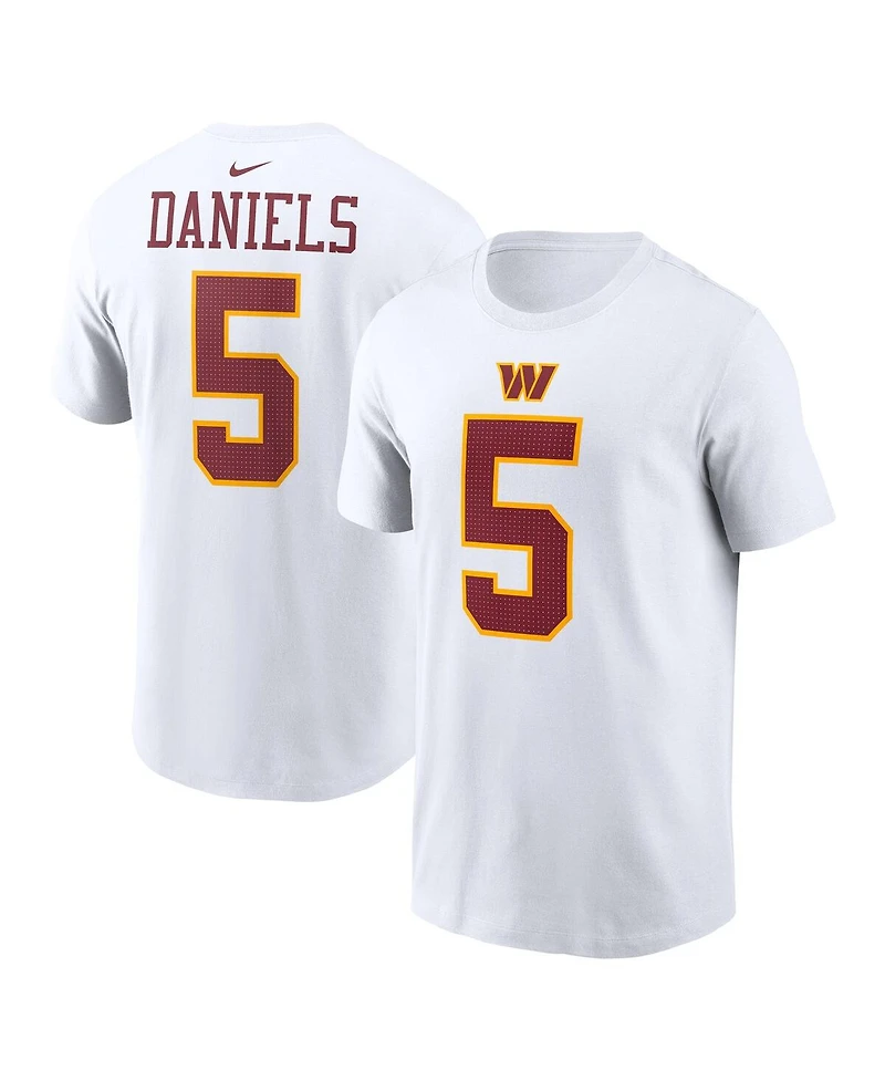 Nike Men's Jayden Daniels White Washington Commanders Player Name Number T-Shirt
