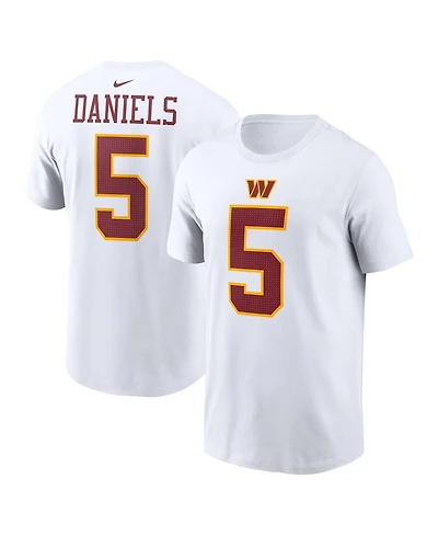 Nike Men's Jayden Daniels White Washington Commanders Player Name Number T-Shirt