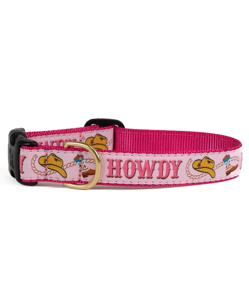 Up Country Howdy Pink Dog Collar