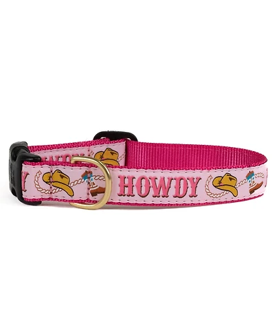 Up Country Howdy Pink Dog Collar