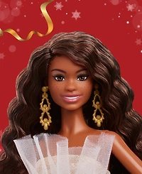 Barbie 2025 Holiday Barbie Doll Black Hair