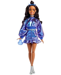 Barbie Deluxe Style Fashion Doll 7 in Metallic Blue Top and Skirt with Accessories