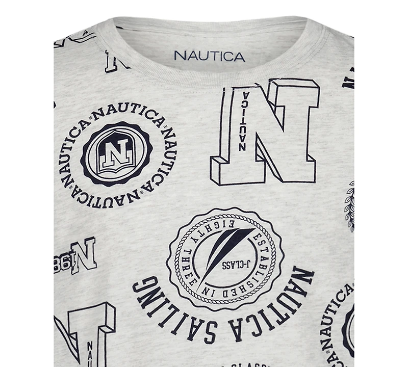 Nautica Toddler and Little Boys Mixed Print Short Sleeve T-Shirt