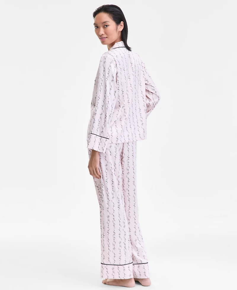 I.n.c. International Concepts Women's Printed Satin Long Pajama Set, Macy's Exclusive