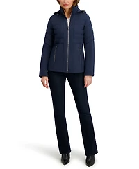Nautica Women's Fleece-Lined Hooded Softshell Coat