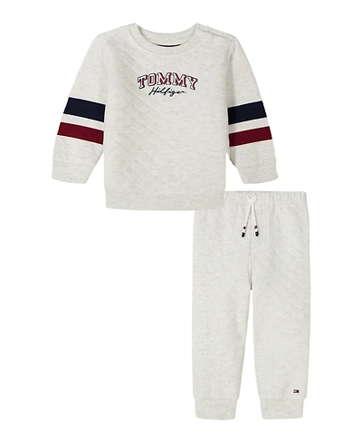 Tommy Hilfiger Baby Boys 2-Piece Diamond Quilted T-Shirt and Joggers Set