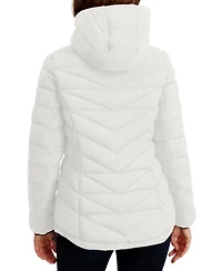Nautica Women's Hooded Zip-Front Puffer Coat