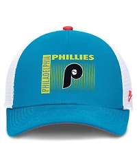Nike Men's Teal Philadelphia Phillies Neon 90s Rise Structured Performance Adjustable Trucker Hat