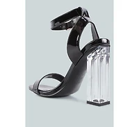 Poloma Clear Block Heel Party Sandals