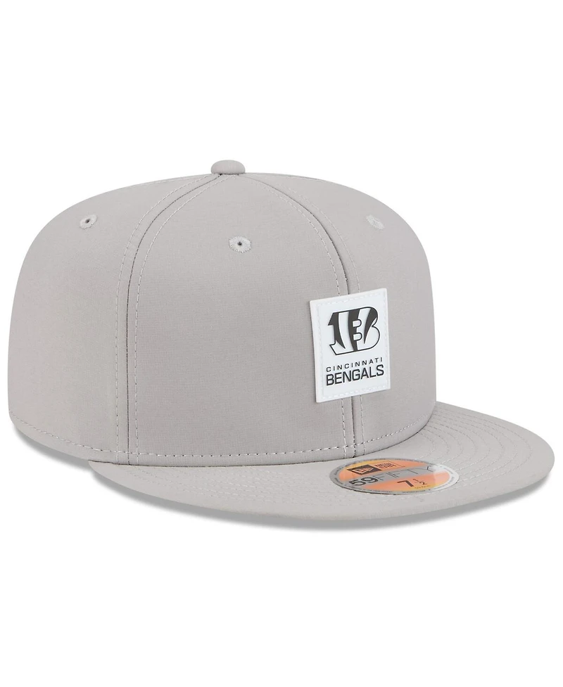 New Era Men's Gray Cincinnati Bengals 2025 Sideline 59FIFTY Fitted Hat