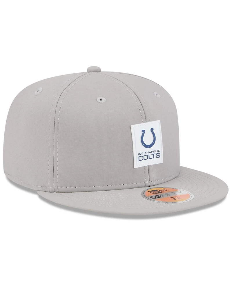 New Era Men's Gray Indianapolis Colts 2025 Sideline 59FIFTY Fitted Hat