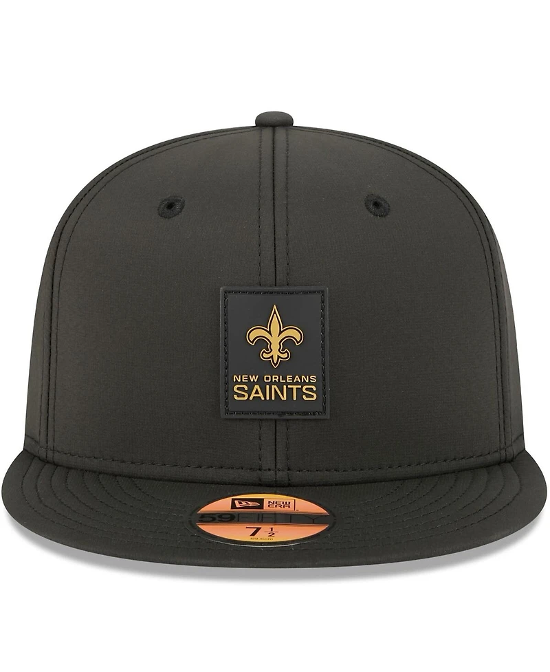 New Era Men's Black Orleans Saints 2025 Sideline 59FIFTY Fitted Hat