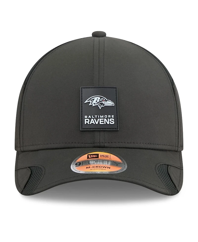 New Era Big Boys and Girls Black Baltimore Ravens 2025 Sideline 9FORTY Adjustable Hat