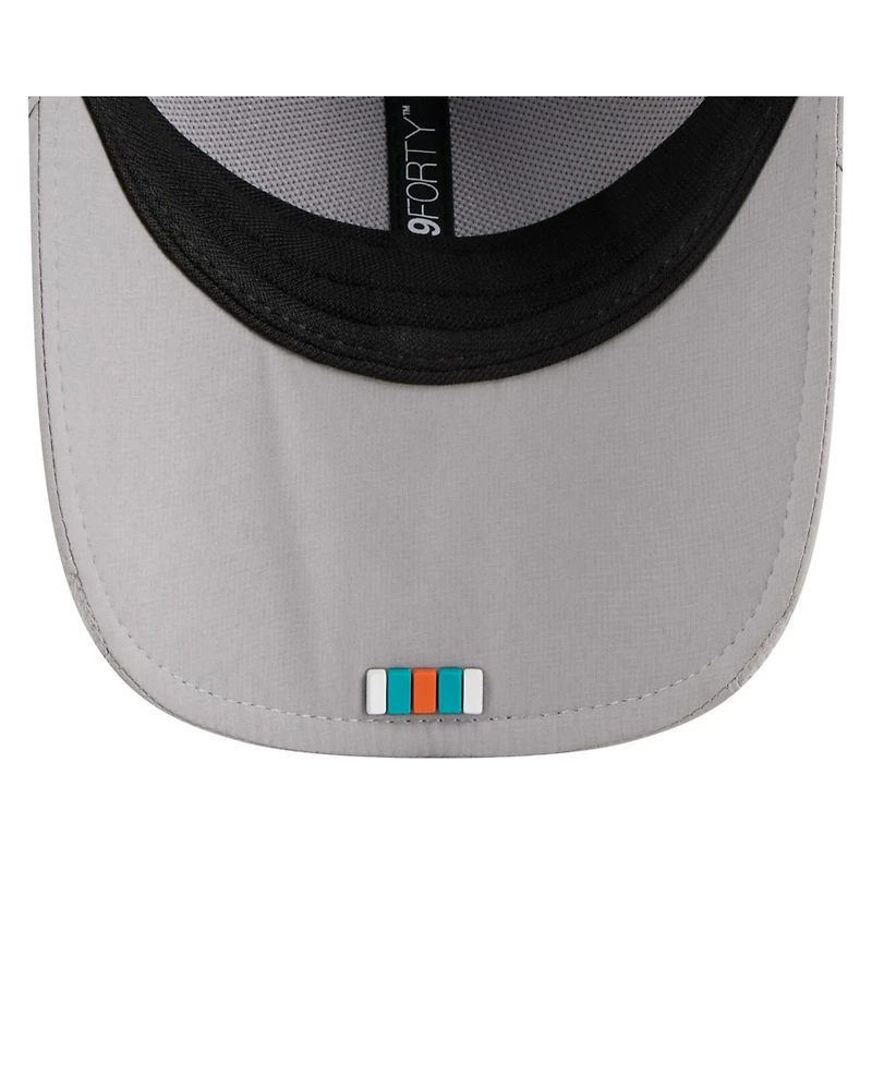 New Era Men's Gray Miami Dolphins 2025 Sideline M-crown 9FORTY Adjustable Hat