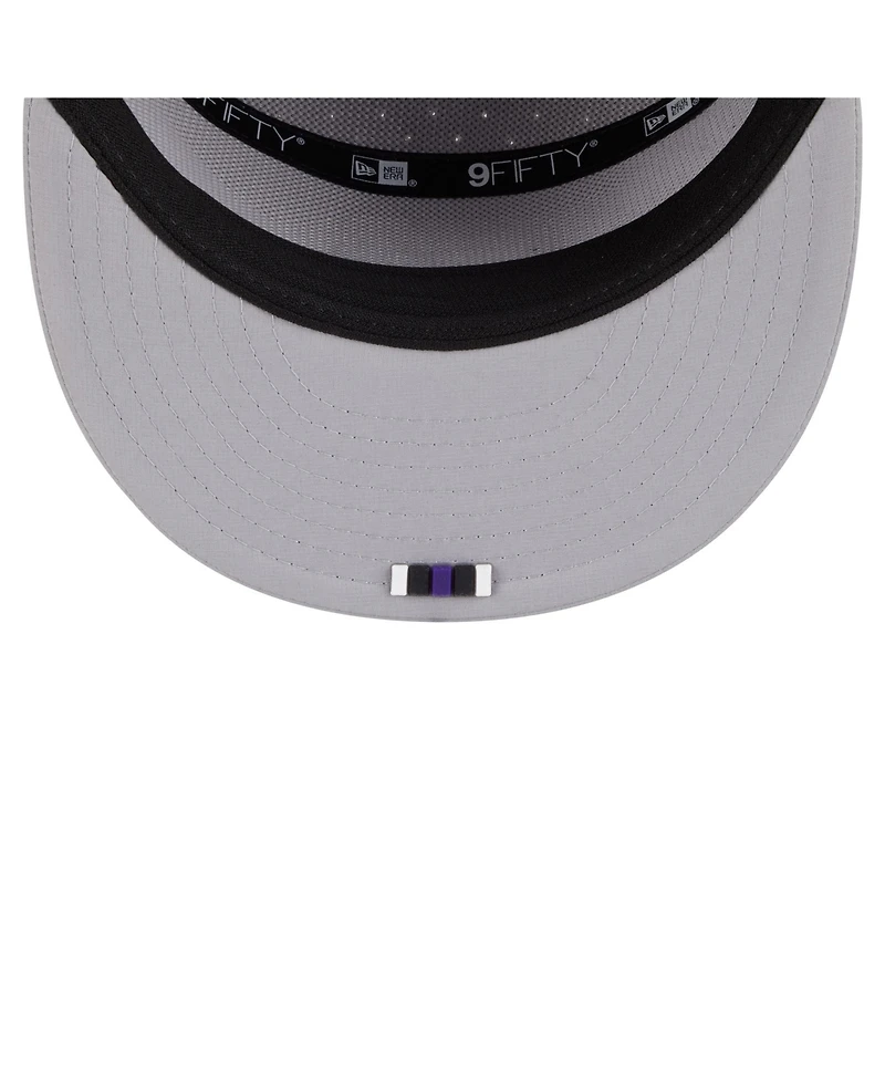 New Era Men's Gray Baltimore Ravens 2025 Sideline Split Panel 9FIFTY Snapback Hat