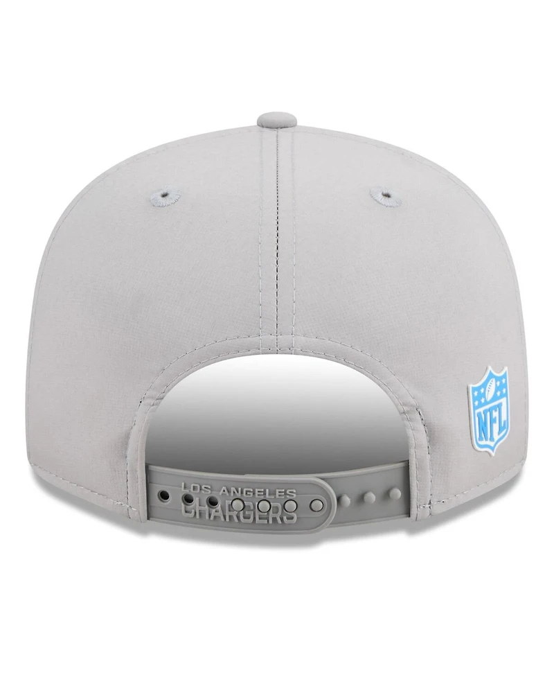 New Era Men's Gray Los Angeles Chargers 2025 Sideline Split Panel 9FIFTY Snapback Hat