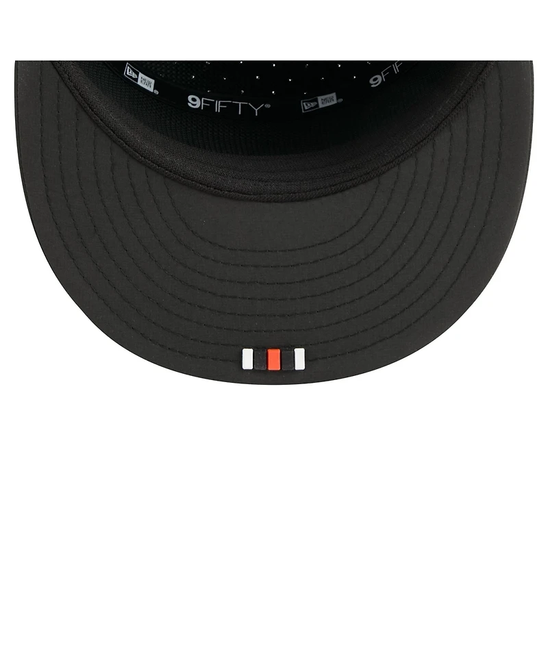 New Era Men's Black Cincinnati Bengals 2025 Sideline Split Panel 9FIFTY Snapback Hat