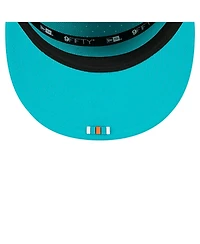 New Era Men's Aqua Miami Dolphins 2025 Sideline Split Panel 9FIFTY Snapback Hat